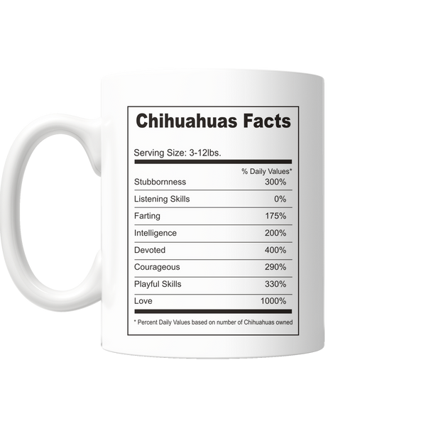 Chihuahuas Make Me Happy - You, Not So Much Mug Ingredients (FREE Shipping)