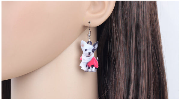 Chihuahua Jewelry - Chihuahua Necklace- Chihuahua Art - Chihuahua Earrings - FREE Shipping