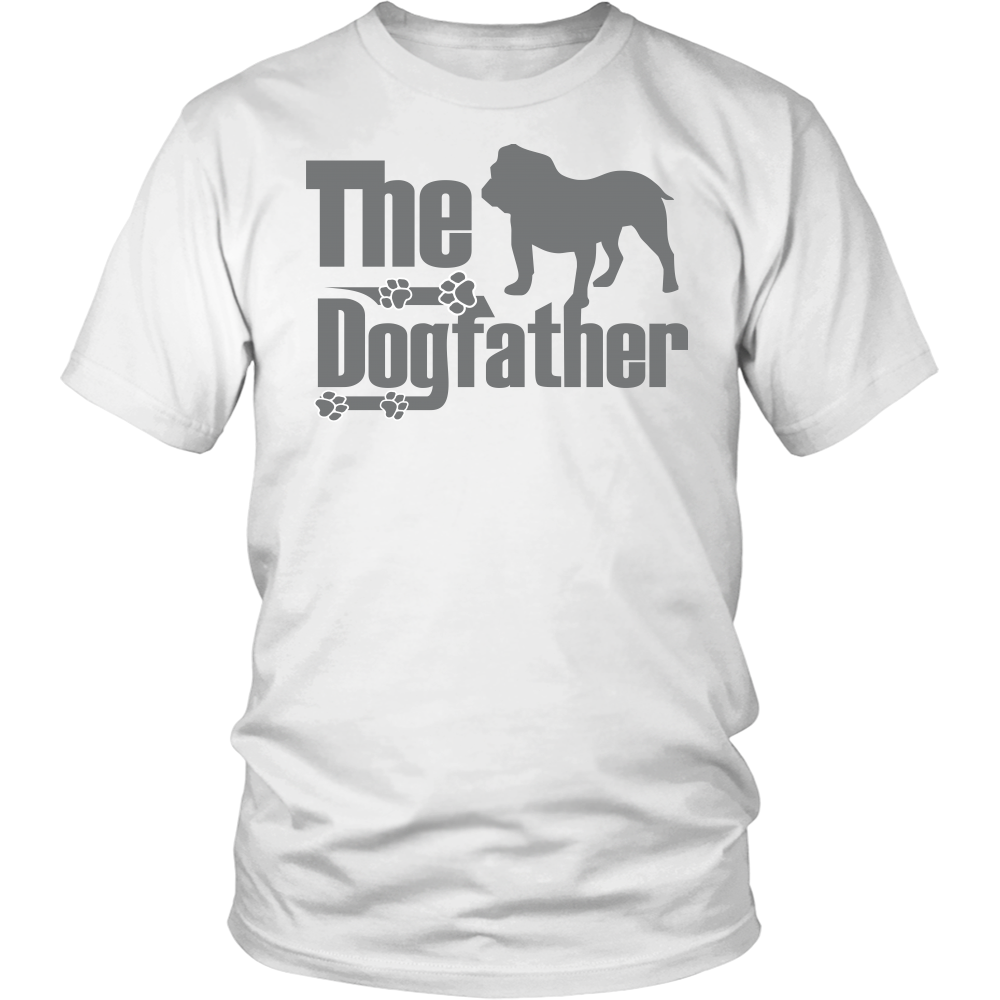 The Dogfather - Bulldog T-Shirt in Silver Writing