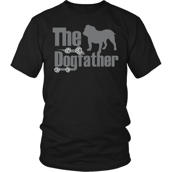 The Dogfather - Bulldog T-Shirt in Silver Writing