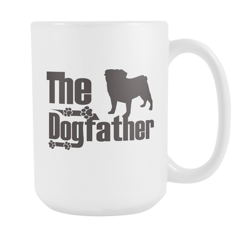 Pug Lover Gifts The Dogfather 15oz White Coffee Mug