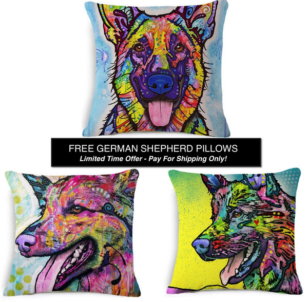 German Shepherd Pillow Covers - FREE- Only Pay Shipping!