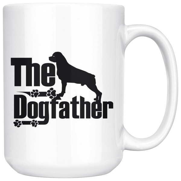 Rottweiler Lover Gifts The Dogfather 15oz White Coffee Mug