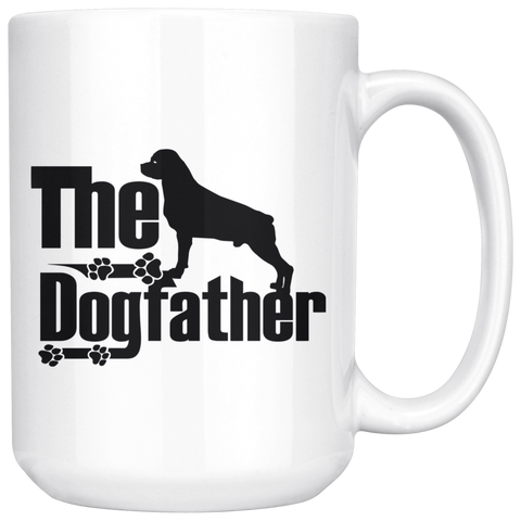 Rottweiler Lover Gifts The Dogfather 15oz White Coffee Mug