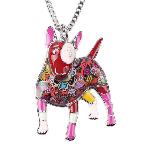 Bull Terrier Jewelry - Miniature Bull Terrier Necklace- Bull Terrier Art - Bull Terrier Watercolor - Bull Terrier Figurine- FREE Shipping