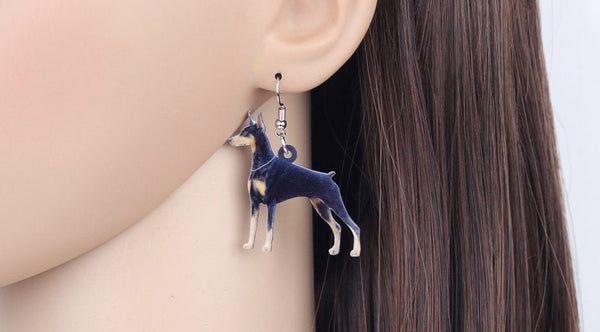 Doberman Jewelry - Doberman Necklace- Doberman Art - Doberman Earrings - FREE Shipping