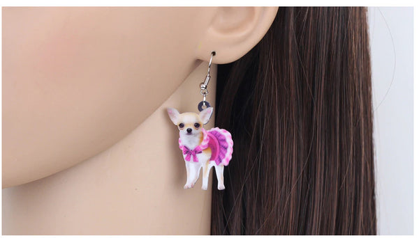 Chihuahua Jewelry - Chihuahua Necklace- Chihuahua Art - Chihuahua Earrings - FREE Shipping