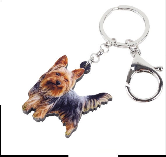 Yorkie Keychain - Yorkshire Necklace- Yorkie Jewelry - Yorkie Earrings - FREE Shipping