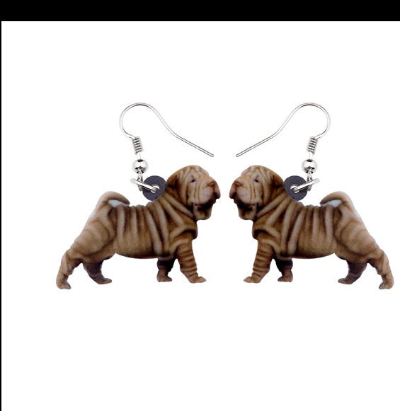 Shar Pei Jewelry - Shar Pei Necklace- Shar Pei Art - Shar Pei Earrings - Shar Pei Gifts FREE Shipping
