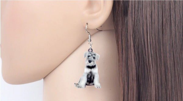 Schnauzer Jewelry - Miniature Schnauzer Necklace- Schnauzer Art - Schnauzer Earrings - Schnauzer Gifts - FREE Shipping