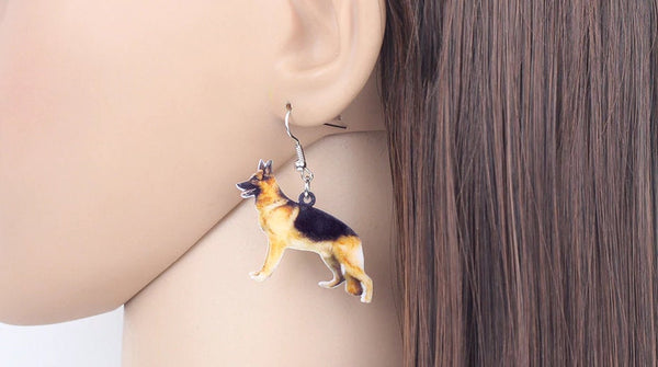 German Shepherd Jewelry - German Shepherd Necklace- German Shepherd Art - German Shepherd Earrings - FREE Shipping