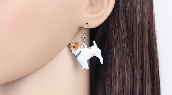 Jack Russell Jewelry - Jack Russell Necklace- Jack Russell Art - Jack Russell Earrings - FREE Shipping