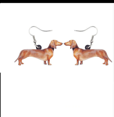 Dachshund Jewelry -Dachshund Necklace- Dachshund Art - Dachshund Earrings - FREE Shipping