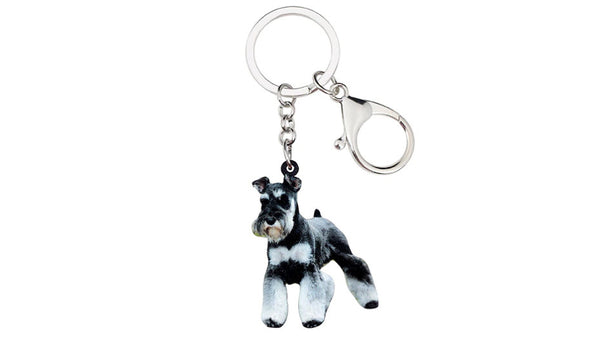 Schnauzer Keychain - Schnauzer Necklace- Schnauzer Jewelry - Schnauzer Earrings - FREE Shipping