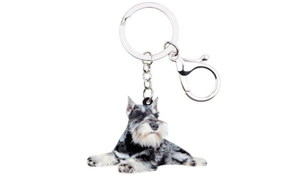 Schnauzer Keychain - Schnauzer Necklace- Schnauzer Jewelry - Schnauzer Earrings - FREE Shipping