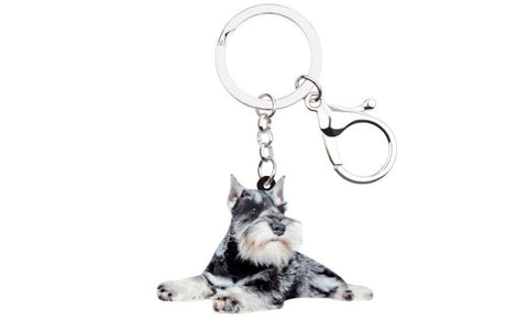 Schnauzer Keychain - Schnauzer Necklace- Schnauzer Jewelry - Schnauzer Earrings - FREE Shipping