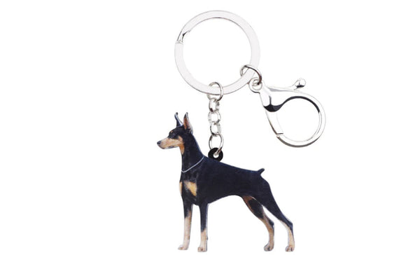 Doberman Keychain - Doberman Pinscher Necklace- Doberman Pinscher Jewelry - Doberman Pinscher Earrings - FREE Shipping