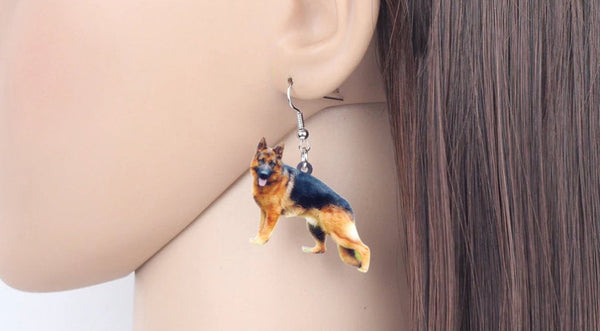 German Shepherd Jewelry - German Shepherd Necklace- German Shepherd Art - German Shepherd Earrings - FREE Shipping