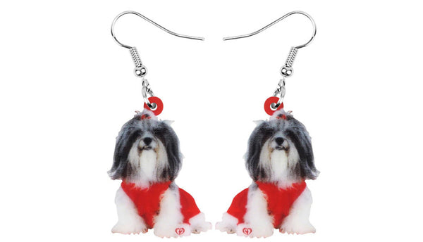 Shih tzu Jewelry - Shih tzu Necklace- Shih tzu Art - Shih tzu Earrings - FREE Shipping