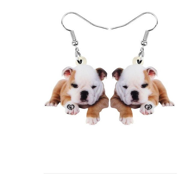 English Bulldog Jewelry - English Bulldog Necklace- English Bulldog Earrings - English Bulldog Gifts - Bulldog Keychain FREE Shipping