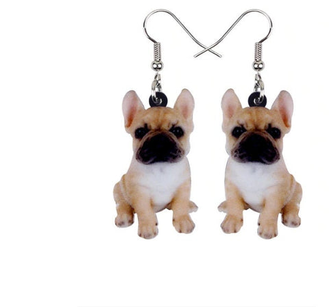 French Bulldog Jewelry - French Bulldog Necklace- French Bulldog Art - French Bulldog Earrings - FREE Shipping