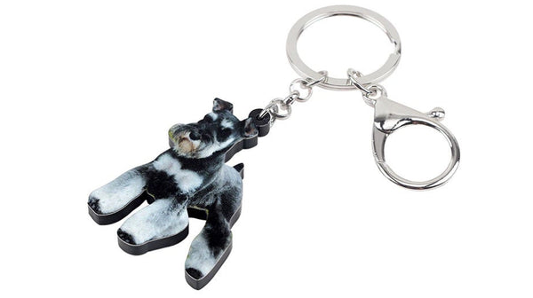 Schnauzer Keychain - Schnauzer Necklace- Schnauzer Jewelry - Schnauzer Earrings - FREE Shipping