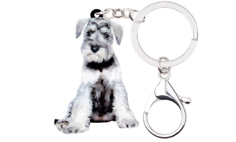 Schnauzer Keychain - Schnauzer Necklace- Schnauzer Jewelry - Schnauzer Earrings - FREE Shipping