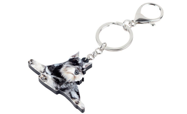 Schnauzer Keychain - Schnauzer Necklace- Schnauzer Jewelry - Schnauzer Earrings - FREE Shipping