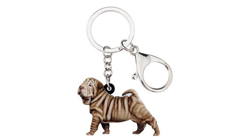 Shar Pei Keychain - Shar Pei Necklace- Shar Pei Jewelry - Shar Pei Earrings - FREE Shipping