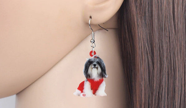 Shih tzu Jewelry - Shih tzu Necklace- Shih tzu Art - Shih tzu Earrings - FREE Shipping