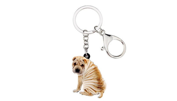 Shar Pei Keychain - Shar Pei Necklace- Shar Pei Jewelry - Shar Pei Earrings - FREE Shipping