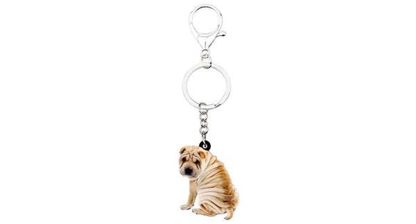 Shar Pei Keychain - Shar Pei Necklace- Shar Pei Jewelry - Shar Pei Earrings - FREE Shipping