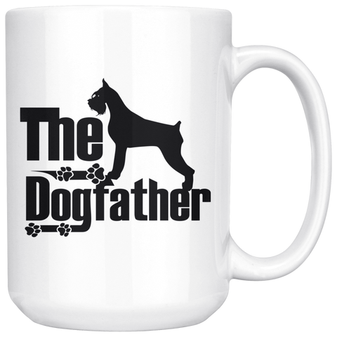 Schnauzer Lover Gifts The Dogfather 15oz White Coffee Mug